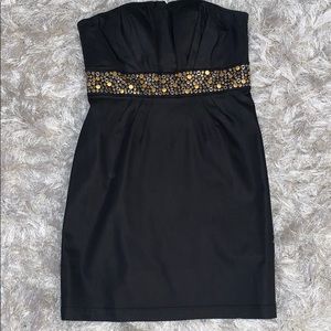 Black dress with gold and silver detailing